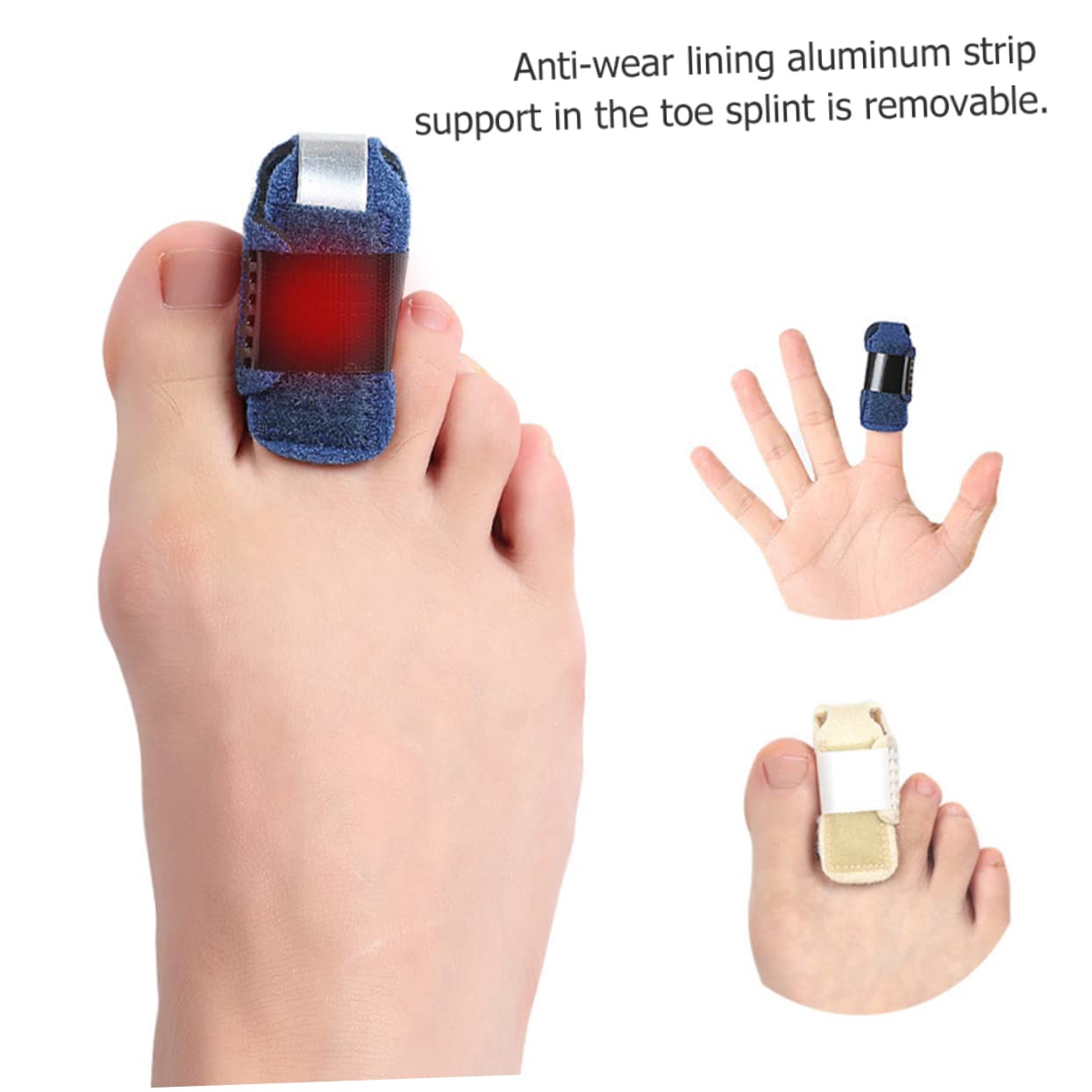 NOLITOY 2sets Toe Sprain Protector Finger Tape Thumb Splint Right Hand Finger Straightener Toe Stabilizer Splints for Straightening Fractured Toe Strap Blue Accessories Aluminum 2pcs*2