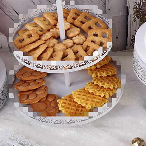 Set Of 6 White Cake Stands Cakes Pedestal Dessert Display Tiered Cupcake Holder Candy Fruit Desserts Platter Decoration For Wedding Birthday Party Baby Shower Celebration #TOP4