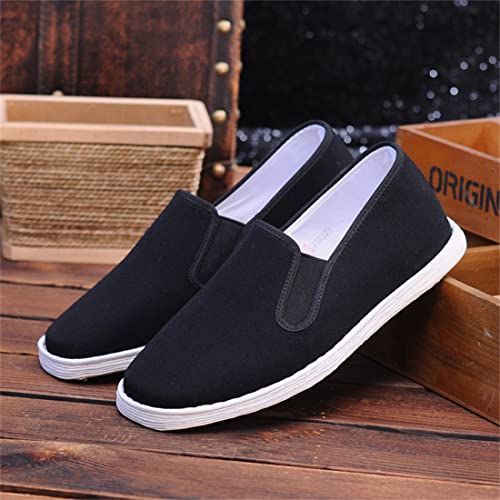 Chinese Traditional Old Beijing Handmade Melaleuca Sole, Cloth Shoes Men's Casual Cloth Shoes Lazy Shoes,White,74