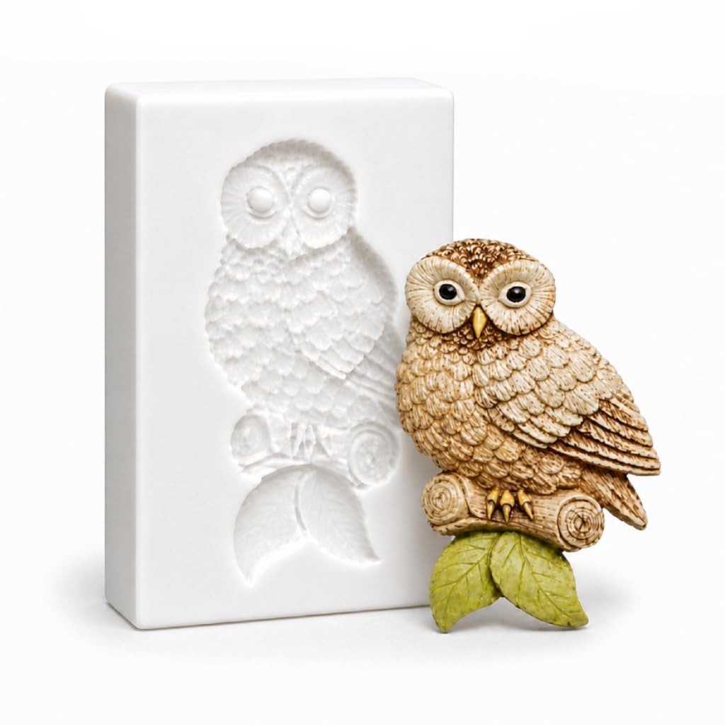 Mini Sculpture Moulds Transparent Silicone Mould - Little Owl - Food Safe