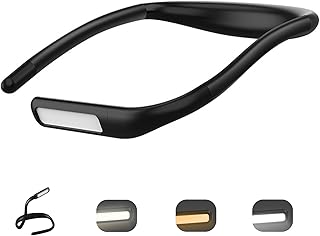 KEWUZY Luz Lectura Libros Cama, Cuello Lampara Libro LED Recargable USB, Portatil Lamparas Nocturna Flexible, 3 Colores Ajuste de brillo sin niveles, para Tejer, Coser, Acampar, Reparar