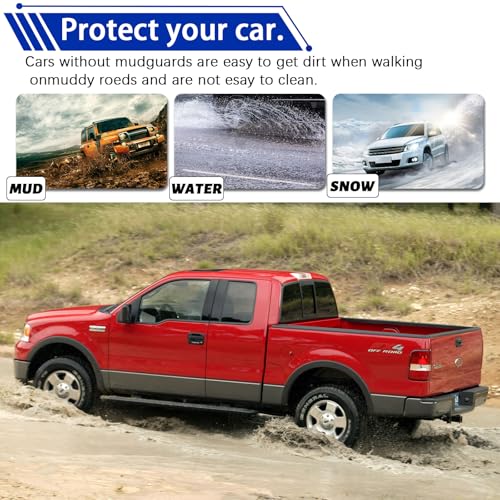 Image of Mud Flaps Compatible with Ford F150 2015-2020 Heavy Duty PP Material Mudflaps Mudguard No Drilling Splash Guards All Weather Protection Accessories(Only for Trucks with Fender Flares), Set of 4
