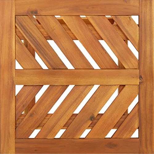 Mesa auxiliar exterior de madera de acacia duradera con patrón de espiga 7