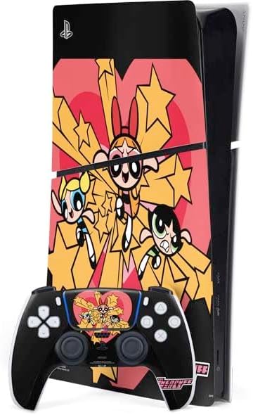 Skinit Decal Gaming Skin Compatible with PS5 Slim Digital Edition Bundle - Officially Licensed Cartoon Network Powerpuff Girls Buttercup Green Hearts Design
