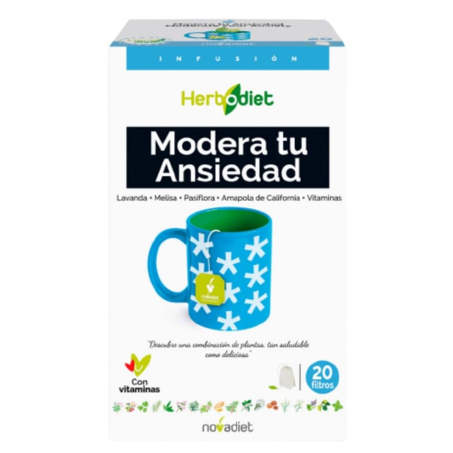 Modera Tu Ansiedad, Infusión Natural para el Bienestar Emocional, 20 Sobres