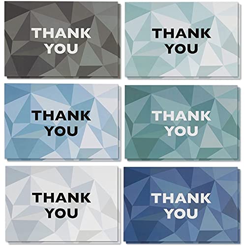 48-Count Thank You Cards Bulk Note with Envelopes, Blank Inside, 6 Stained Glass Pattern Designs for Business, Baby Shower & Wedding, 4 x 6 Inches