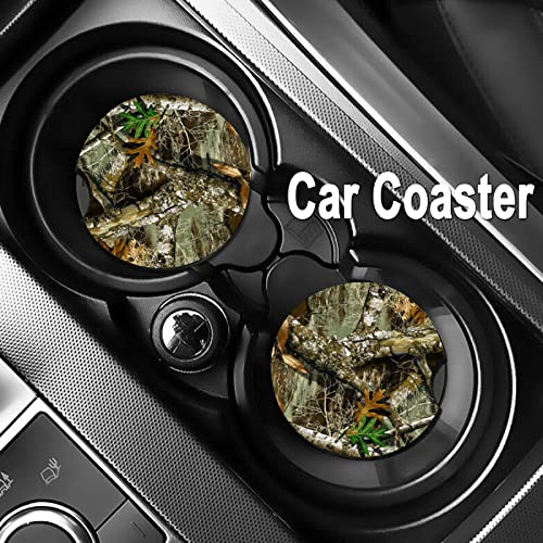 Portavasos para auto patrón camuflaje otoño 2 piezas miniatura 3