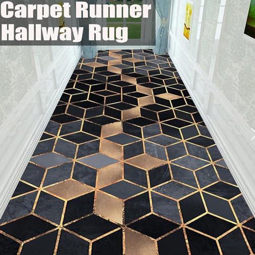 Tapis de couloir pour salon et cuisine lavable au motif géométrique chic - 7