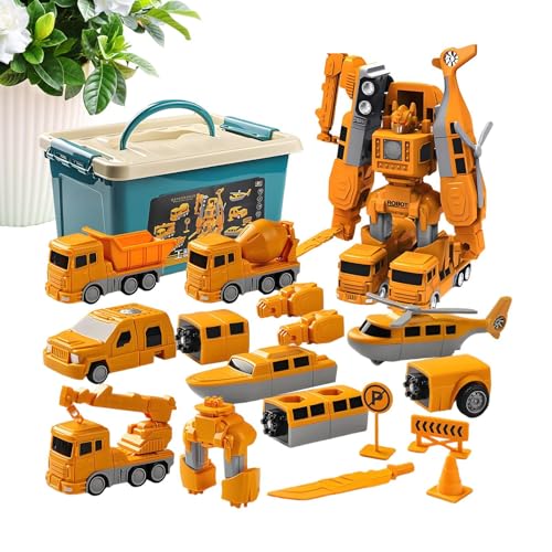 男の子向けエンジニアリングカー - 微細運動技能を強化,磁石変形 工学車 おもちゃ | 教室 リビングルーム パーティー 家族の夜 子供 学生 生徒 就学前児童向け