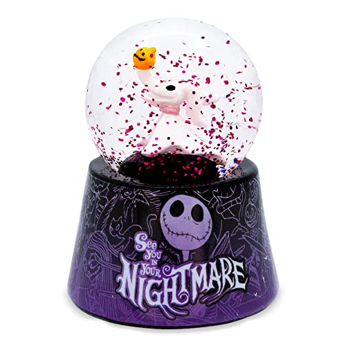 Disney The Nightmare Before Christmas Zero 3-Inch Mini Light-Up Snow Globe with Glitter Adults