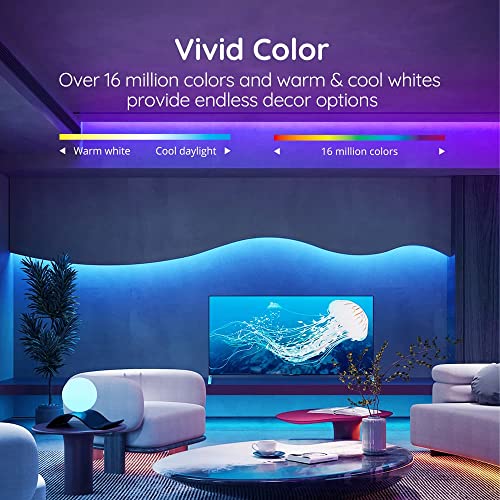 Image of CHARKEE 100ft Outdoor Led Strip Lights Waterproof IP65, Bluetooth Outdoor Waterproof Lights with Remote and Smart App Control 5050 RGB Color Changing Strip Lighting for Patio Decor(3 * 32.8ft)