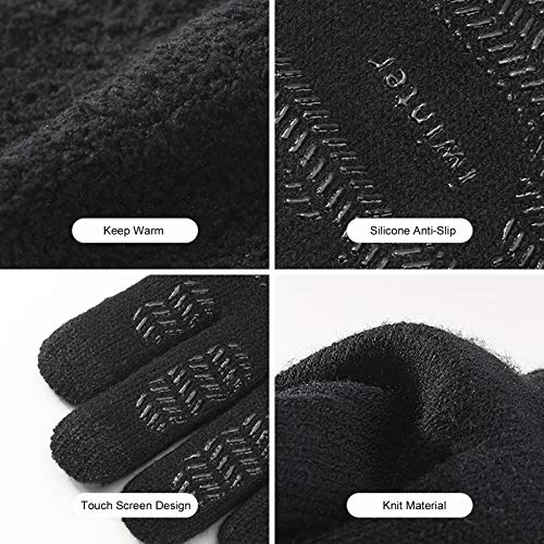 Sangmei Luvas de inverno para homens e mulheres Tela sensível ao toque antiderrapante gel de silicon