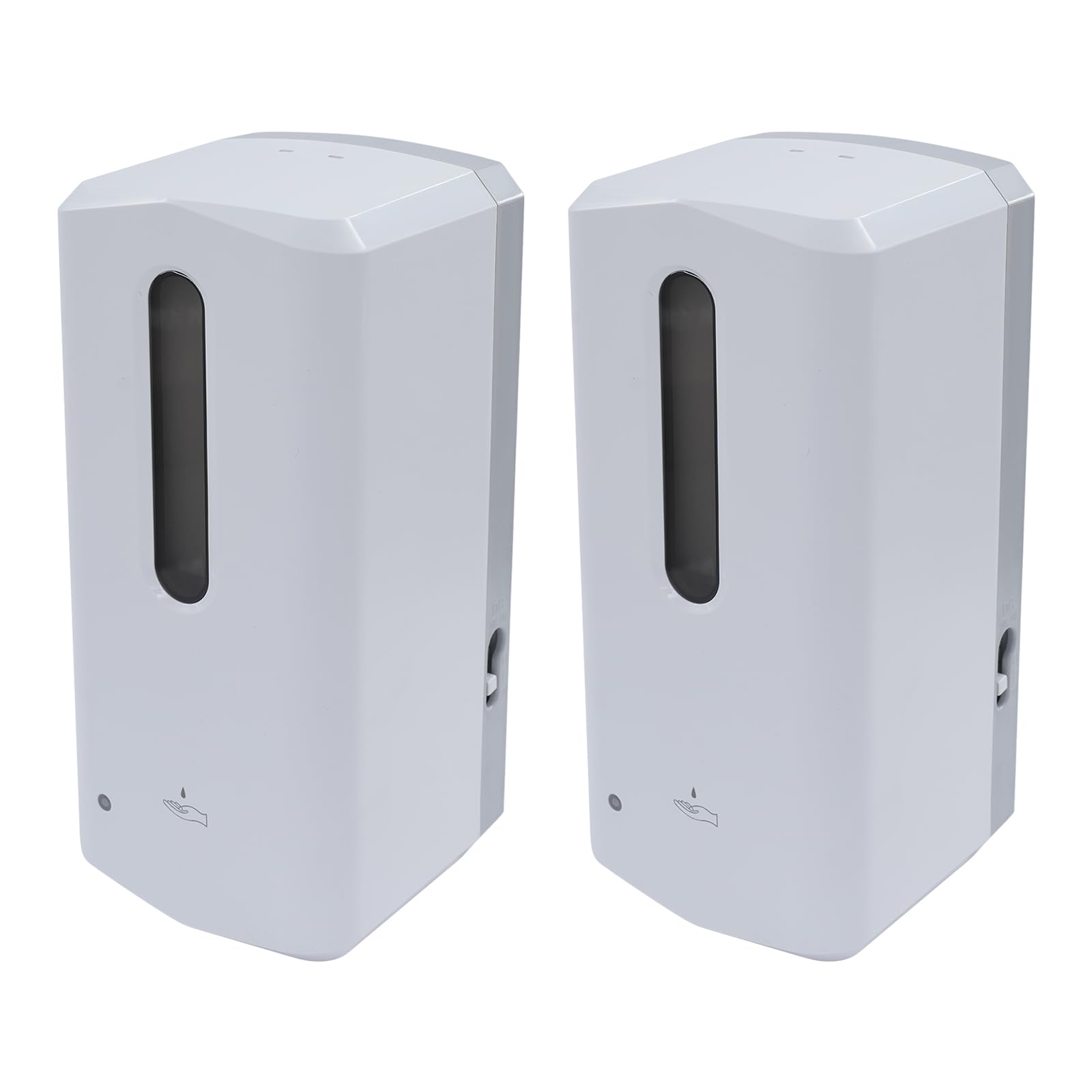 Dozownik mydła, mocowanie na ścianie, elektryczny dozownik mydła, bezdotykowy, 1000 ml, elektryczny dozownik mydła z czujnikiem podczerwieni, biały, do łazienki, kuchni, biura (zestaw 2 szt