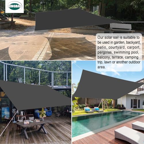 Voile d'ombrage carré pour repas de jardin à l'abri du soleil gris