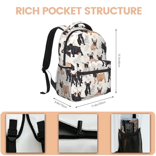 MIEPOS Playful French Bulldog Backpack