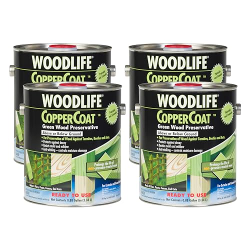 WOODLIFE 1901A-4PK CopperCoat Green Wood Preservative, 0.88 Gallon, Green, 4 Pack