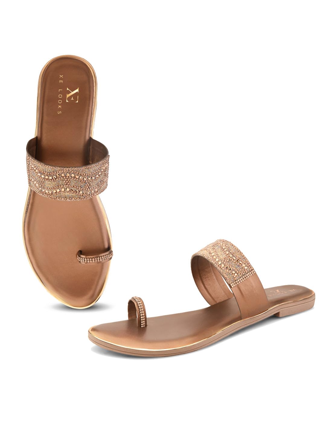 Embellished Ethnic Flats with Broad Strap & Toe Ring Design For Girl & Women-image-41