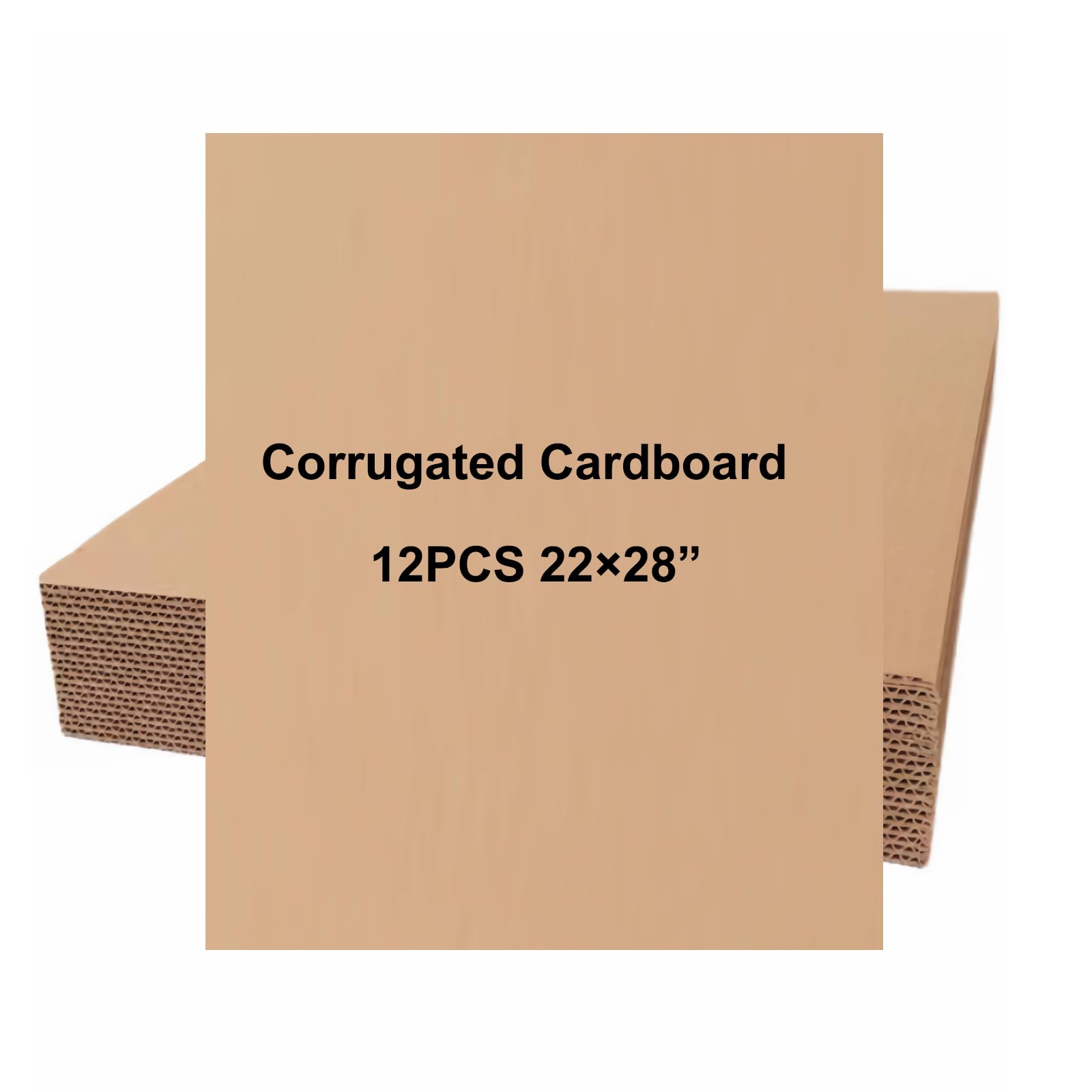 Fogli di cartone ondulato da 56 x 71 cm, confezione da 12 cartoncini piatti per imballaggio, spedizione, spedizione, artigianato, cartelloni, cartelli, dipinti