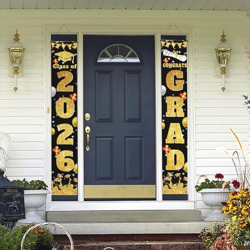 Image of Graduation Decorations 2026 Grad Porch Banner for Any Schools or Grades Graduation Banner Class of 2026 Party Decor
