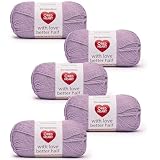 Red Heart with Love Better Half Lilac Yarn - 5 Pack of 100g/3.5oz - 50% Acrylic 50% Cotton - #4 Worsted (Medium) - 174 Yards - Knitting/Crochet