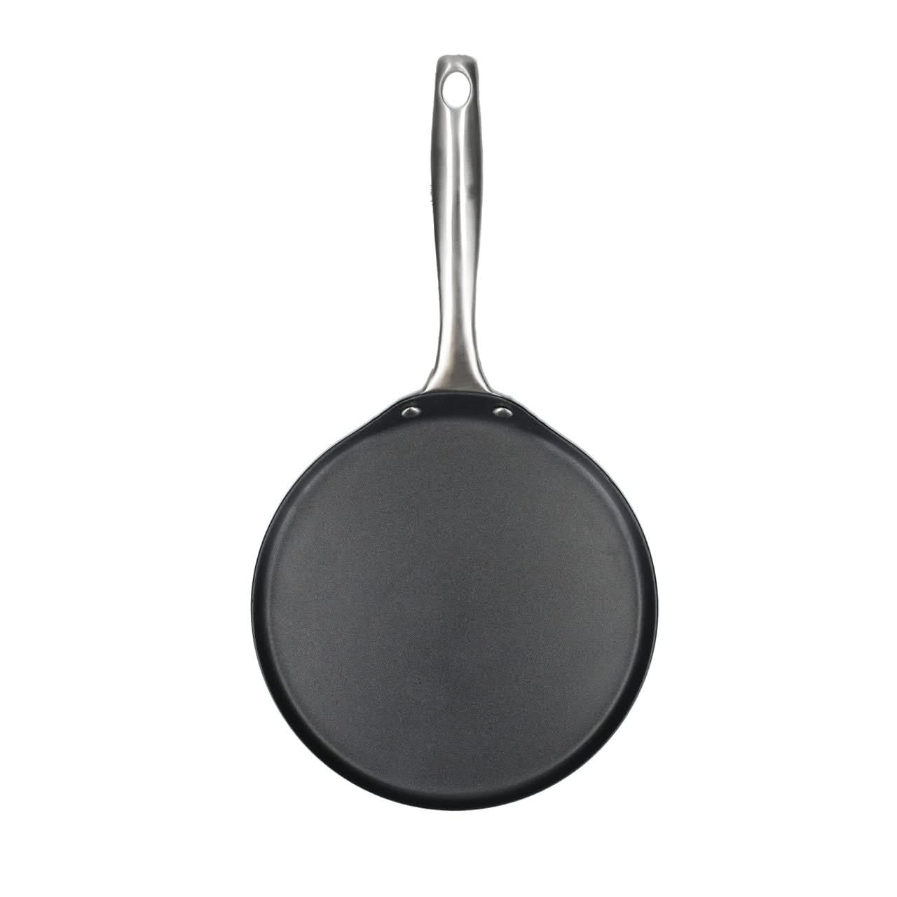 MasterClass Sartén antiadherente de acero al carbono para tortitas, tortillas y Tawa Roti con antiadherente PTFE, PFOA y libre de BPA, 24 cm - Negro