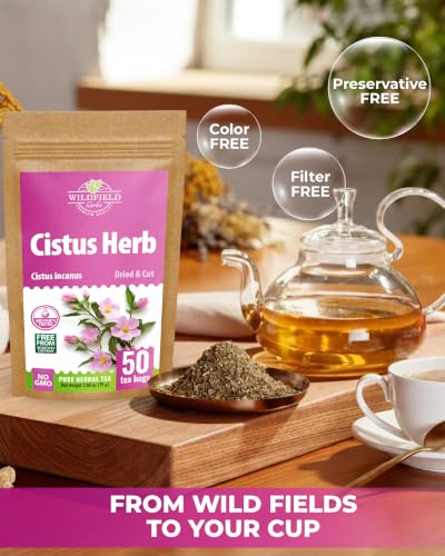 Image of 50 Bags Cistus Tea Cistus Incanus Tea Herbal (Cistus L.) - 50 Count 1.5g Herb Bags