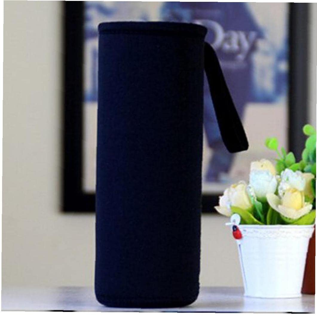 Ericetion Black Water Bottle Sleeve Neoprene Carrier Nylon Bottle Sleeve Insulated Collapsible Drink Bottle Covers Carrier Pouch Bag 420Ml
