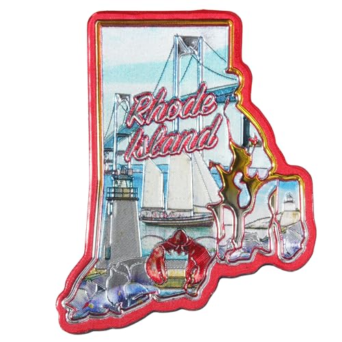 Imán con forma de Rhode Island, 2 pulgadas miniatura 1