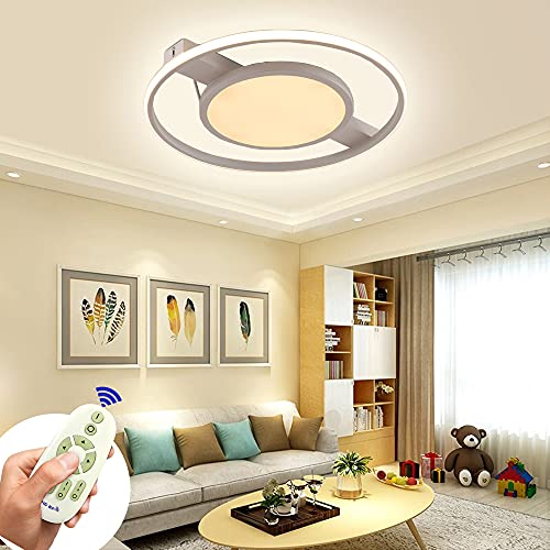 COOSNUG Lámpara de techo 54 W LED negro, redonda, regulable, lámpara de techo, lámpara de salón, moderna para cocina, pasillo, dormitorio Cover