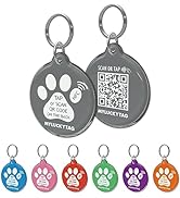 MYLUCKYTAG NFC & QR Code Smart Pet ID Tag Personalized Dog Cat Tag, Online Pet Profile, Pet Locat...