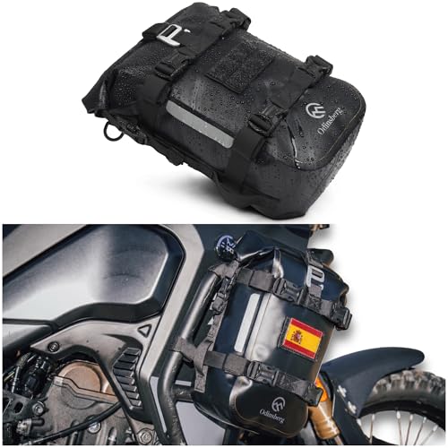 Odinsberg 7L Bolsa Moto Impermeable Bolsa Estanca Trasera Moto De Colin para Asiento Trasero Las Defensas Laterales Barras De Choque Herrajes O Pequeñas Alforjas Trail Enduro Mochila Motocicleta
