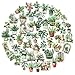 100PCS Green Plant Transparent Stickers,Potted Plant Floral Decals Stickers for Scrapbook Laptop Water Bottles Phone Guitar Decals for Adults (Green Plants)