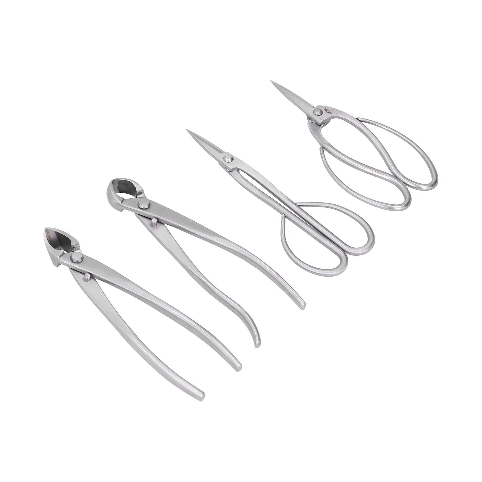 Set di strumenti professionali per bonsai Pomello concavo in acciaio inossidabile Cesoie da potatura Forbici Kit da giardinaggio per appassionati di bonsai Giardinieri Acci
