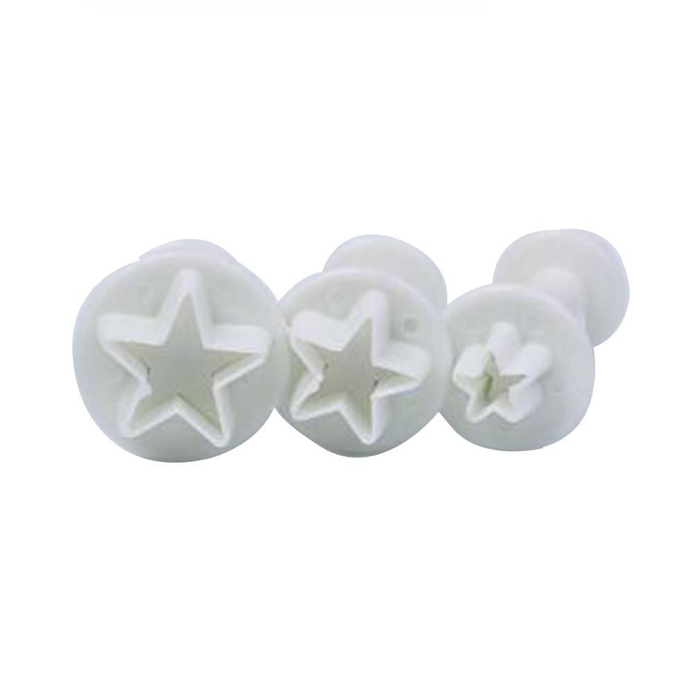 SK – Juego de Star Fondant cortador de émbolo de postre galletas molde herramienta de decoración
