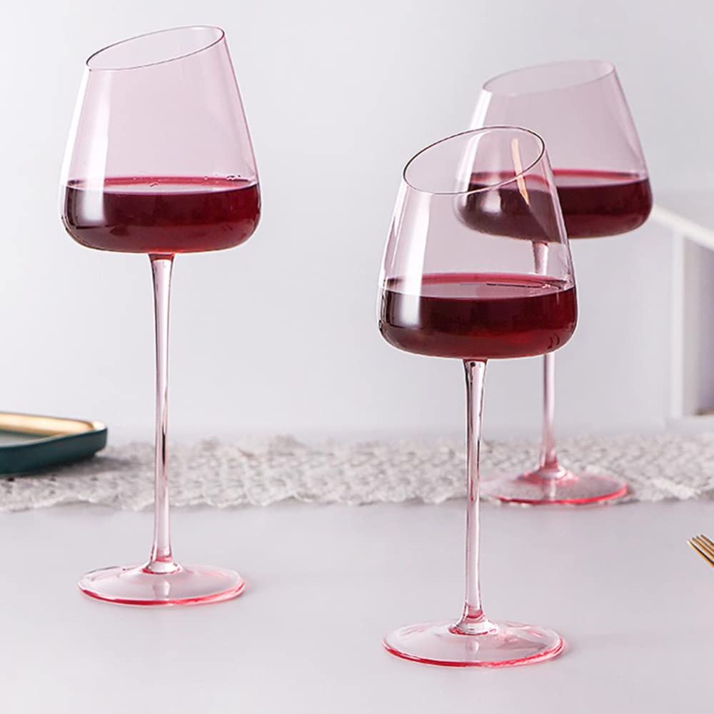 Intirilife 6x Wijnglas met modern design - 600 ml Inhoud - Witte wijn Rode wijn glas, kelk, vaatwasmachinebestendig, kristalglas, schokbestendig