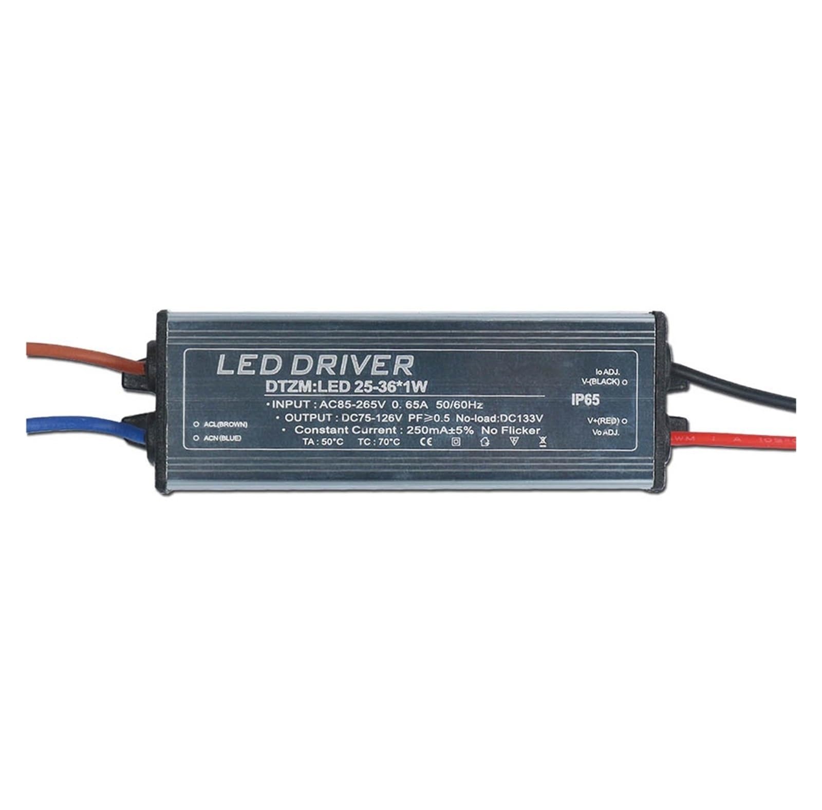 PWANUIGTE LED Waterproof Driver 1W-36W for 85-265V Power Supply Constant Current Voltage Control Lighting Transformer(25-36W)