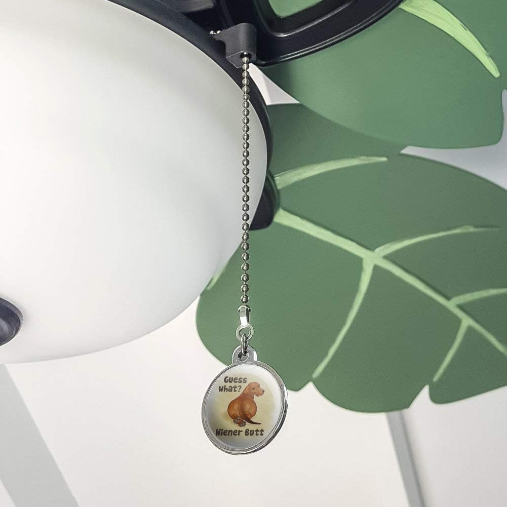 GRAPHICS & MORE Guess What Wiener Dog Butt Dachshund Funny Ceiling Fan and Light Pull Chain