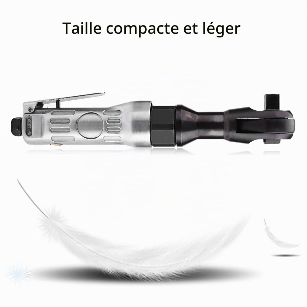 Clé à Cliquet Pneumatique Robuste Tête Carrée 1/2 Pouce 12.5mm, Outil de Réparation Automobile pour Dépose Rapide des Écrous