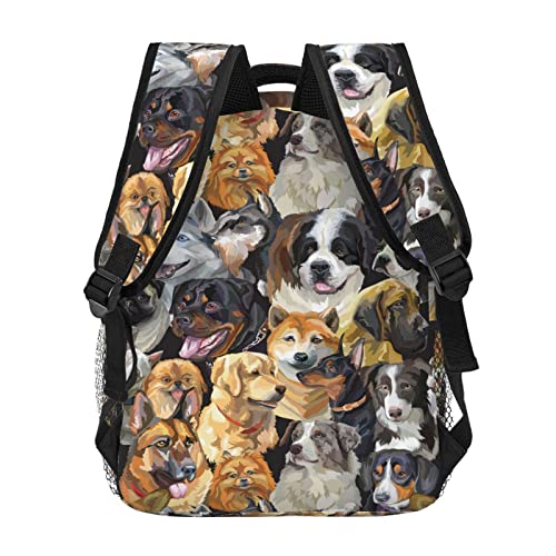 Stilvoller lässiger Rucksack mit Hundemotiv für Damen, personalisierter Laptop-Rucksack mit mehreren Taschen, Computer-Tagesrucksack für Arbeit, Geschäftsreisen, Siehe Abbildung, One size