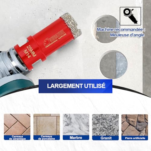 Forets diamant 68mm SHDIATOOL pour percer le gres cerame dur sans casser - 7