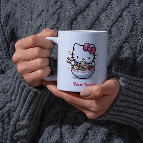 Image of Hello Kitty Custom Name Coffee Mug 325ml | Adorable Printed Ceramic Cup | Birthday Gift for Girls, Sister, Daughter, Friend | Rakhi, Christmas, Anniversary, Return Gift