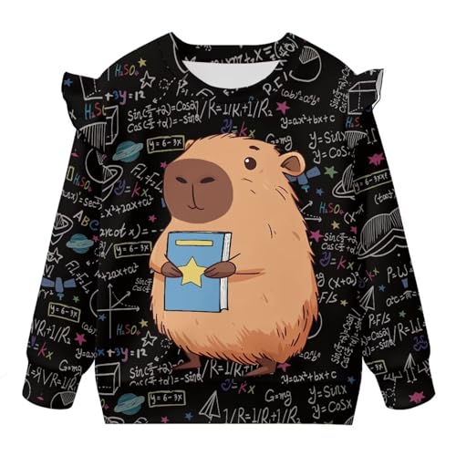 Girls Long Sleeve Sweatshirt Crew Neck Ruffle Clothes Toddler Girls Fall Outfits Age 1-8 Years4