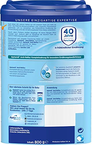 Aptamil AR Komplettnahrung Anti-Reflux ab dem 1. Fläschchen von Geburt an, 2er Pack (2x800g) - Image 5