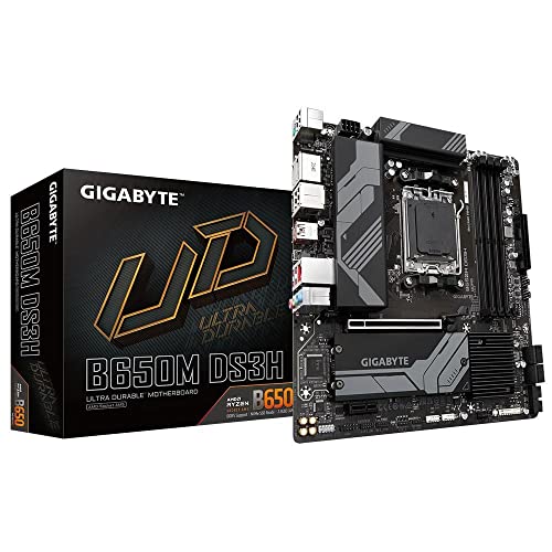 Gigabyte B650M DS3H Motherboard AMD B650 Socket AM5 Micro ATX