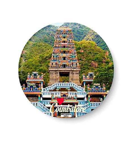 PEACOCKRIDE Love Coimbatore I Souvenir l Travel I Fridge Magnet (Metal, Multicolour, 75mm)