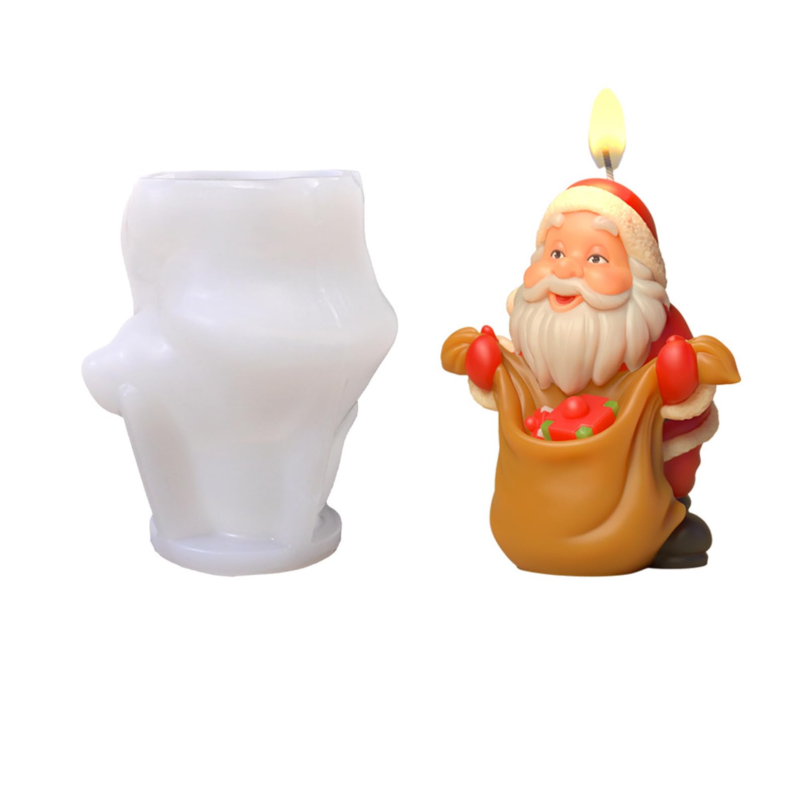 Qusinfc Christmas Silicones Santa Molds Casting Epoxy Resin Molds Cake Decoration Tool Santa Castings