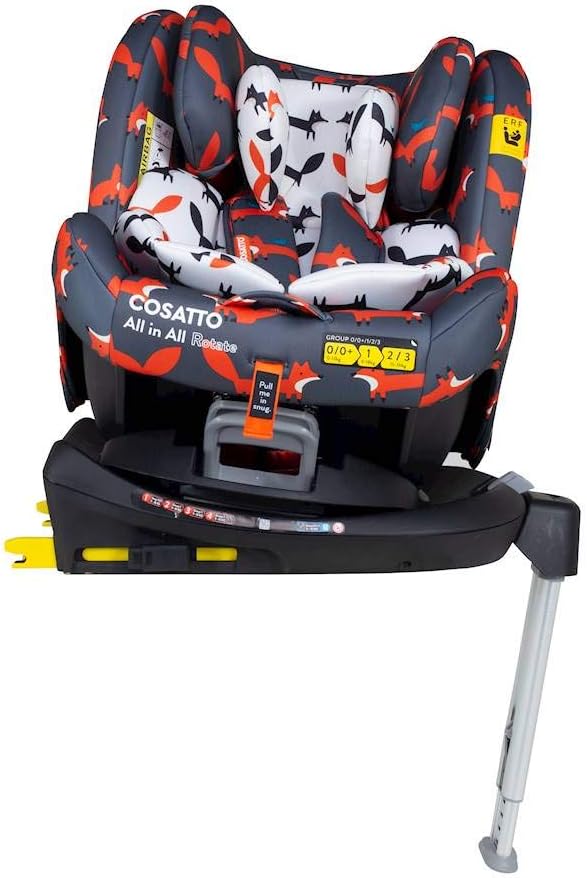 All in All Rotate Baby to Child Car Seat - Group 0+123, 0-36 kg, 0-12years, ISOFIX, ERF, Anti-Escape (Mister Fox)