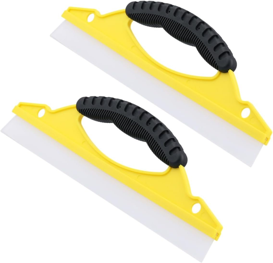 Mobestech 8pcs Shower Door Squeegee Hook Soft Water Wiper for Mirrors Tiles and Car Glass Cleaning Flexible and Design Yellow