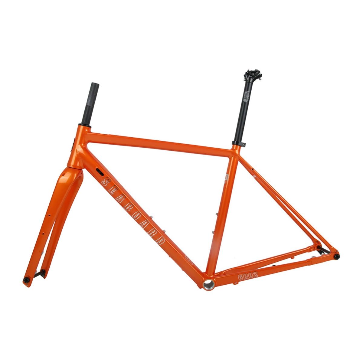 700C Rennrad-Rahmensatz GRAVEL-Fahrradrahmen 44 cm/47 cm/50 cm/53 cm/56 cm Aluminiumlegierung-Scheibenbremsrahmen mit Kohlefasergabel Steckachse F12 * 100 mm R12 * 142 mm Interne Führung (Orange, 56 Sport & Freizeit