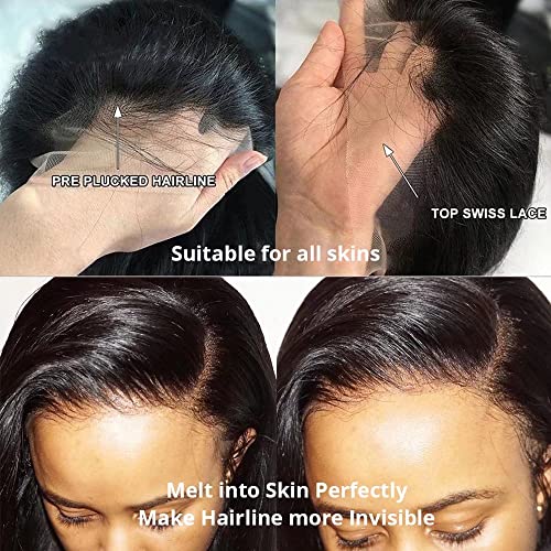 Oulaer Wig Highlight Ombre Colored 180 Density Short Bob Brazilian Body Wave Remy Hair 13X4 Hd Transparent Lace Front Human Hair Wig Pre Plucked Bleached Knots 10Inch #TOP3